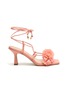 Main View - Click To Enlarge - SAM EDELMAN - ‘KATARINA’ TULLE DETAIL STRAPPY LEATHER SANDALS