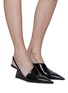 Figure View - Click To Enlarge - PRADA - Slingback point toe leather mules