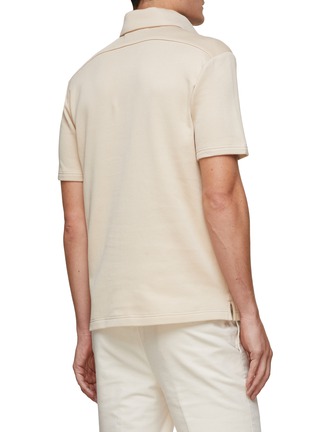 Back View - Click To Enlarge - MAGNUS & NOVUS - Open Collar Cotton Polo Shirt