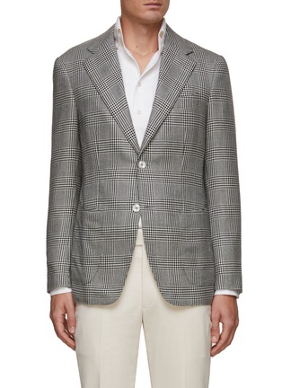 Main View - Click To Enlarge - MAGNUS & NOVUS - Glen Check Cashmere Single Breasted Blazer