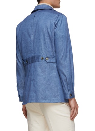 Back View - Click To Enlarge - MAGNUS & NOVUS - Patch Pocket Linen Cotton Blend Weekender Jacket