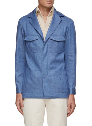 Main View - Click To Enlarge - MAGNUS & NOVUS - Patch Pocket Linen Cotton Blend Weekender Jacket