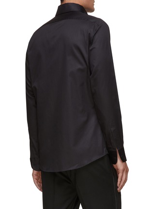 Back View - Click To Enlarge - MAGNUS & NOVUS - Spread Collar Concealed Placket Cotton Sheen Shirt