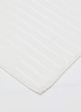 Detail View - Click To Enlarge - MAGNUS & NOVUS - Striped Silk Cotton Blend Pocket Square