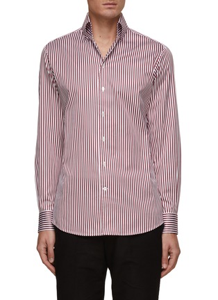 Main View - Click To Enlarge - MAGNUS & NOVUS - Spread Collar Striped Cotton Shirt