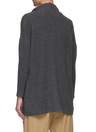 Back View - Click To Enlarge - EQUIL - LONG WATERFALL COLLAR CASHMERE CARDIGAN