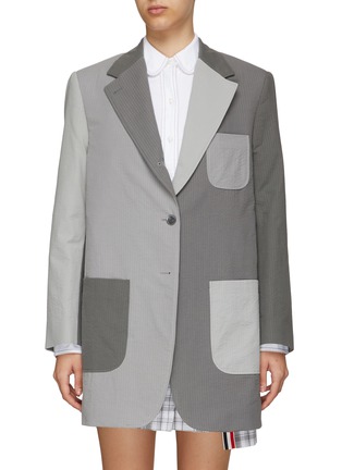 Main View - Click To Enlarge - THOM BROWNE  - OVERSIZED CONTRAST SPORT COAT BLAZER