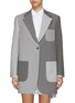 Main View - Click To Enlarge - THOM BROWNE  - OVERSIZED CONTRAST SPORT COAT BLAZER