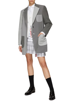 Figure View - Click To Enlarge - THOM BROWNE  - OVERSIZED CONTRAST SPORT COAT BLAZER