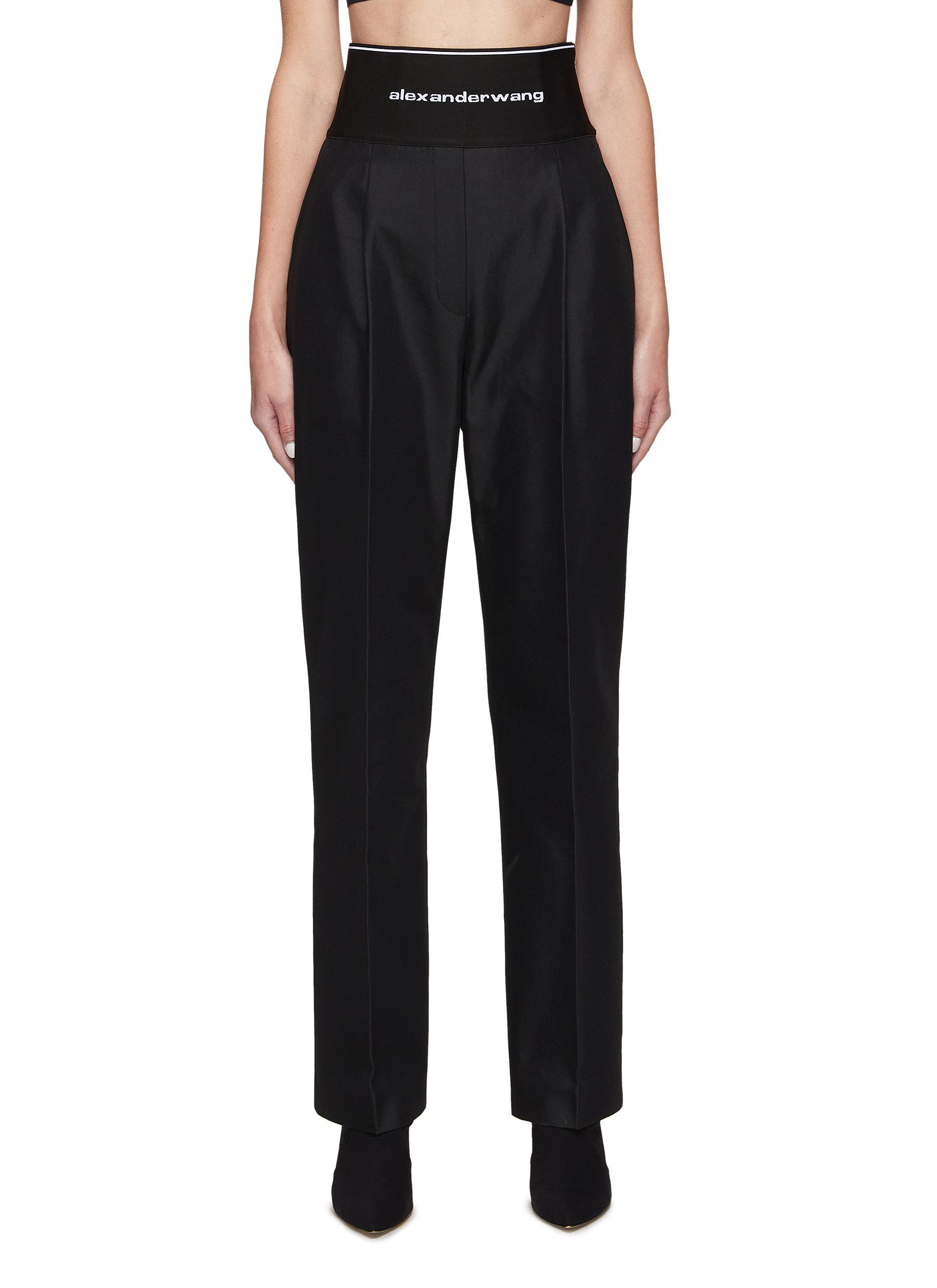 PNT - WIDE LEG PANT WITH LOGO ELASTIC AND EXPOSED ZIP