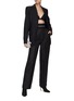 Figure View - Click To Enlarge - ALEXANDER WANG - Logo Elastic Waistband Suiting Pants