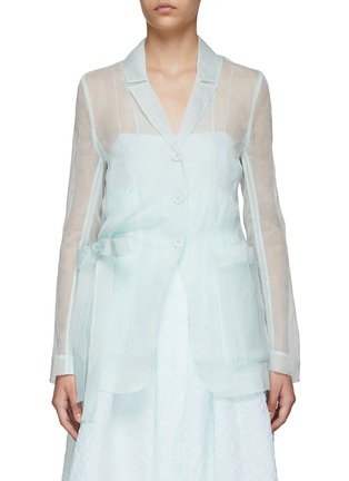 Main View - Click To Enlarge - CECILIE BAHNSEN - Bow detail see-through blazer