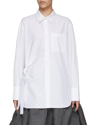 Main View - Click To Enlarge - CECILIE BAHNSEN - Asymmetric bow detail button-down shirt