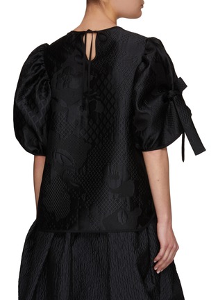 Back View - Click To Enlarge - CECILIE BAHNSEN - Ribbon Embellished Puff Sleeved Top