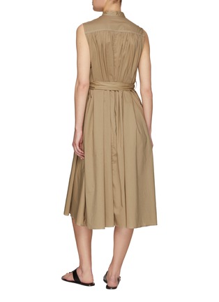 Back View - Click To Enlarge - MARK KENLY DOMINO TAN - ‘Donna' belted sleeveless midi dress