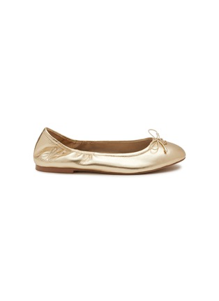 Main View - Click To Enlarge - SAM EDELMAN - ‘FELICIA MINI’ BOW LEATHER KIDS TODDLERS BALLET FLATS