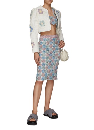Figure View - Click To Enlarge - SEA - ‘VIOLETTE‘ CROCHET PATCH CROPPED JACKET