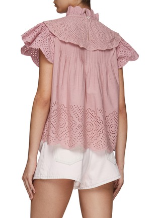 Back View - Click To Enlarge - SEA NEW YORK - ‘VIENNE’ EYELET HIGH NECK SLEEVELESS COTTON TOP