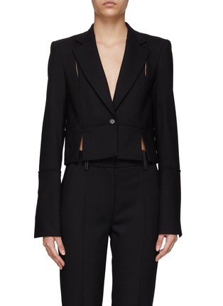 Main View - Click To Enlarge - JW ANDERSON - CROPPED SLIT DETAIL TAILORED SINGLE BREASTED JACKET