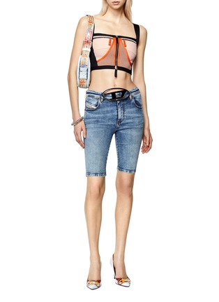 Figure View - Click To Enlarge - DIESEL - ‘CORSI’ ZIP POCKET DETAIL SLEEVELESS CROPPED TOP