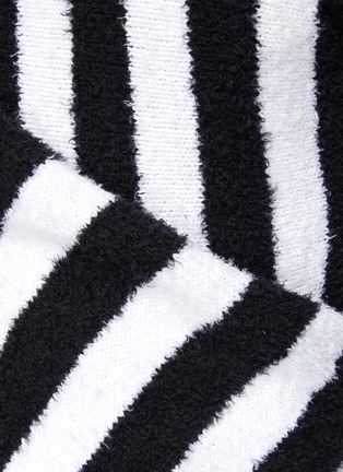  - BALMAIN - ASYMMETRIC BOAT NECK COTTON FUR SWEATER