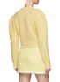 Back View - Click To Enlarge - ALESSANDRA RICH - PUFF SLEEVE WOOL BLEND CABLE KNIT CROPPED CARDIGAN