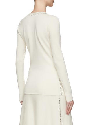 Back View - Click To Enlarge - GABRIELA HEARST - ‘Cleve' contrast crochet stitch cashmere cardigan