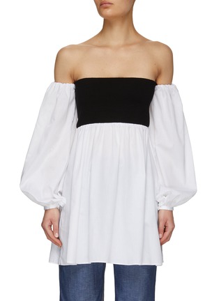 Main View - Click To Enlarge - GABRIELA HEARST - ‘Dora' off-shoulder balloon sleeve top