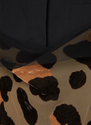  - SACAI - Leopard print front spread collar shirt dress