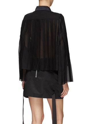 Back View - Click To Enlarge - SACAI - VOILE PLEATED SEE THROUGH SHIRT