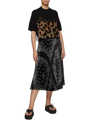 Figure View - Click To Enlarge - SACAI - Leopard print overlayer knitted top