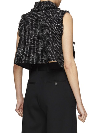 Back View - Click To Enlarge - SACAI - SIDE BUCKLE DETAIL CROPPED TWEED VEST