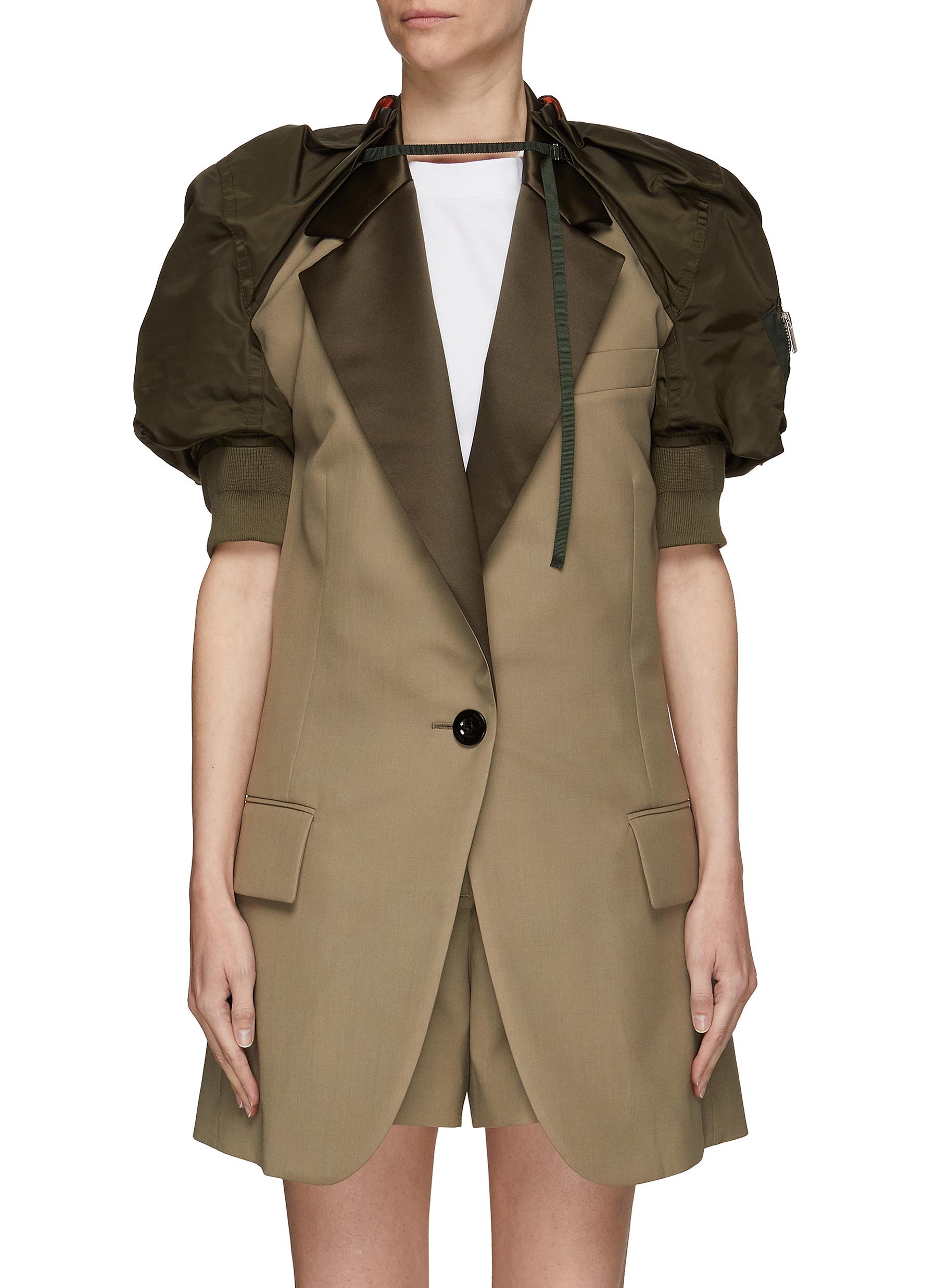 sacai nylon twill coat