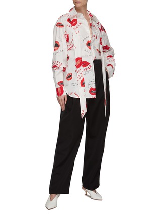 Figure View - Click To Enlarge - MERYLL ROGGE - MOUTH PRINT BUTTON UP SHIRT