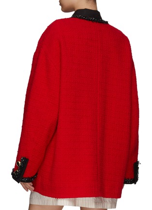 Back View - Click To Enlarge - MERYLL ROGGE - OVERSIZED CONTRASTING TRIM TWEED JACKET