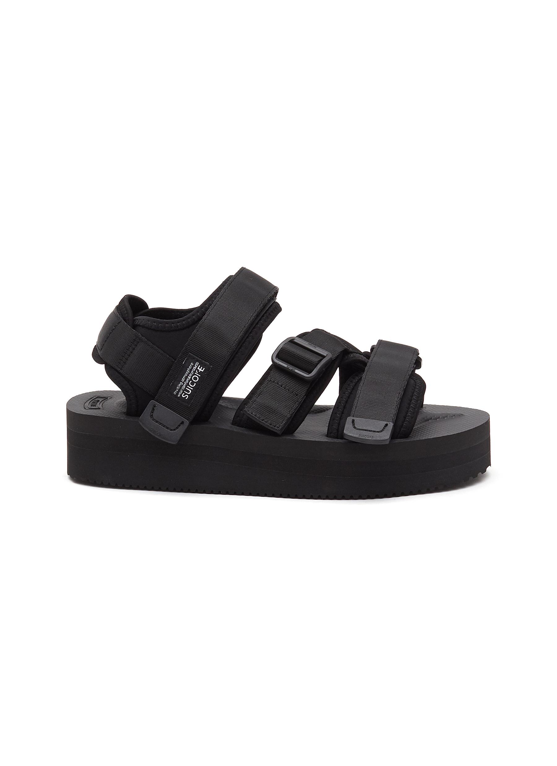 Suicoke 'kisee' Triple Velcro Band Platform Sandals In Black | ModeSens