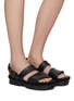 Figure View - Click To Enlarge - VINCE - ‘Bowie' square-toe leather slingback sandals