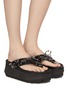 Figure View - Click To Enlarge - SACAI - Pierced platform leather thong sandals