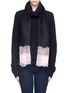 Figure View - Click To Enlarge - PASHMA - Swarovski crystal floral lace trim cashmere-silk scarf