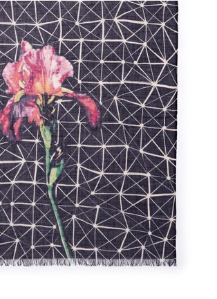 Detail View - Click To Enlarge - PASHMA - Floral geometric print cashmere-silk scarf