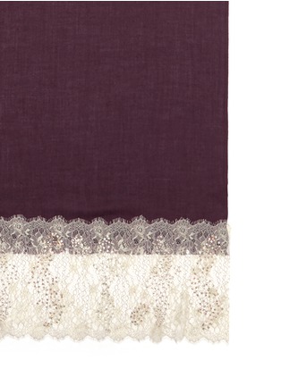 Detail View - Click To Enlarge - PASHMA - Floral lace sequin trim cashmere-silk scarf