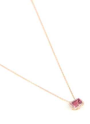 Detail View - Click To Enlarge - SUZANNE KALAN - 14K Rose Gold Diamond Rhodolite Necklace