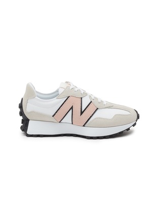 Main View - Click To Enlarge - NEW BALANCE - ‘327’ PINK LOGO LOW TOP LACE UP SNEAKERS