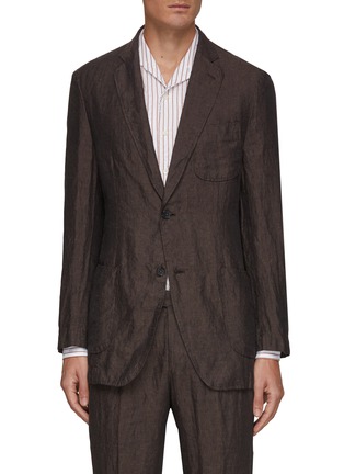 Main View - Click To Enlarge - TOMORROWLAND - Single Breasted Chambray Linen Blazer