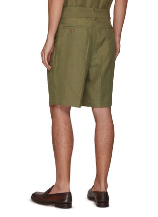 Back View - Click To Enlarge - TOMORROWLAND - BELTED DOUBLE PLEATED HIGH COUNT GURKHA SHORTS