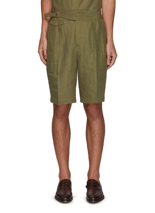 Main View - Click To Enlarge - TOMORROWLAND - BELTED DOUBLE PLEATED HIGH COUNT GURKHA SHORTS