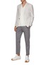 Figure View - Click To Enlarge - TOMORROWLAND - Flat Front Slim Fit Cotton Stretch Pants