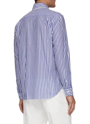 Back View - Click To Enlarge - TOMORROWLAND - LONG SLEEVES ONE PIECE WIDE COLLAR STRIPE SHIRT