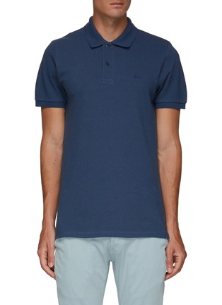 Main View - Click To Enlarge - DENHAM - Cotton Linen Blend Polo Shirt