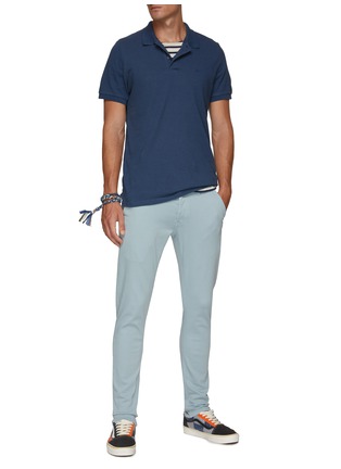 Figure View - Click To Enlarge - DENHAM - Cotton Linen Blend Polo Shirt